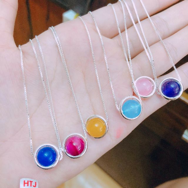 Dây chuyền bạc mặt đá phong thuỷ