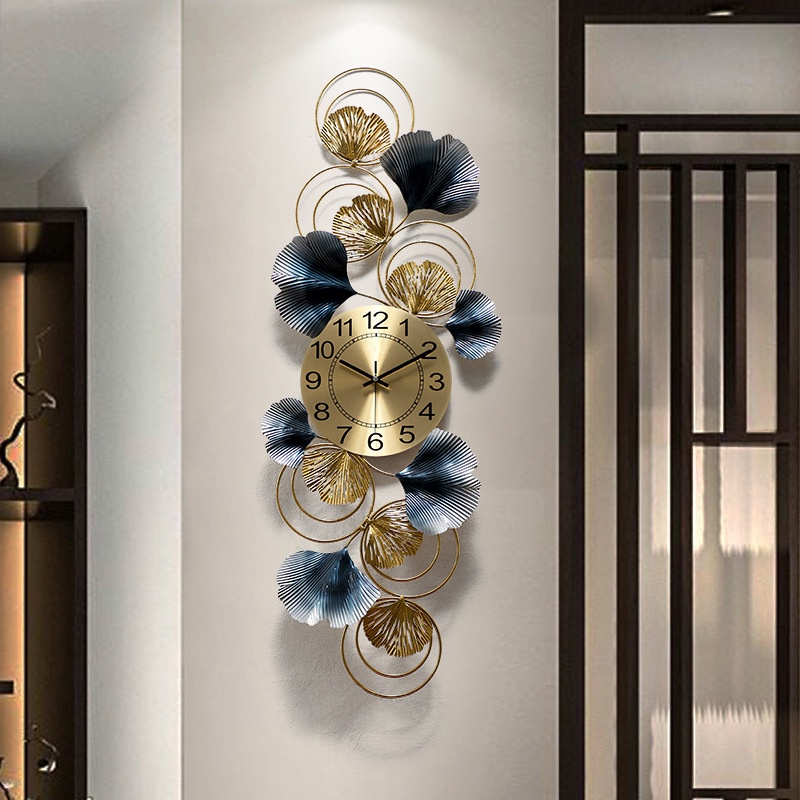 Decor Trang Trí Đồng Hồ Treo Tường, Đồng Hồ Trang Trí Decor Lá Gingko Xanh Mã 836