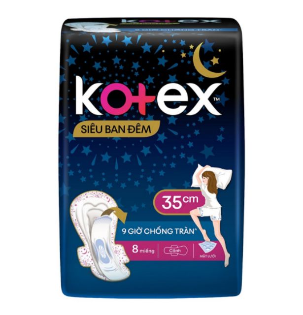 Kotex đêm 28cm (12m)/32cm (10m)/35cm (8m)