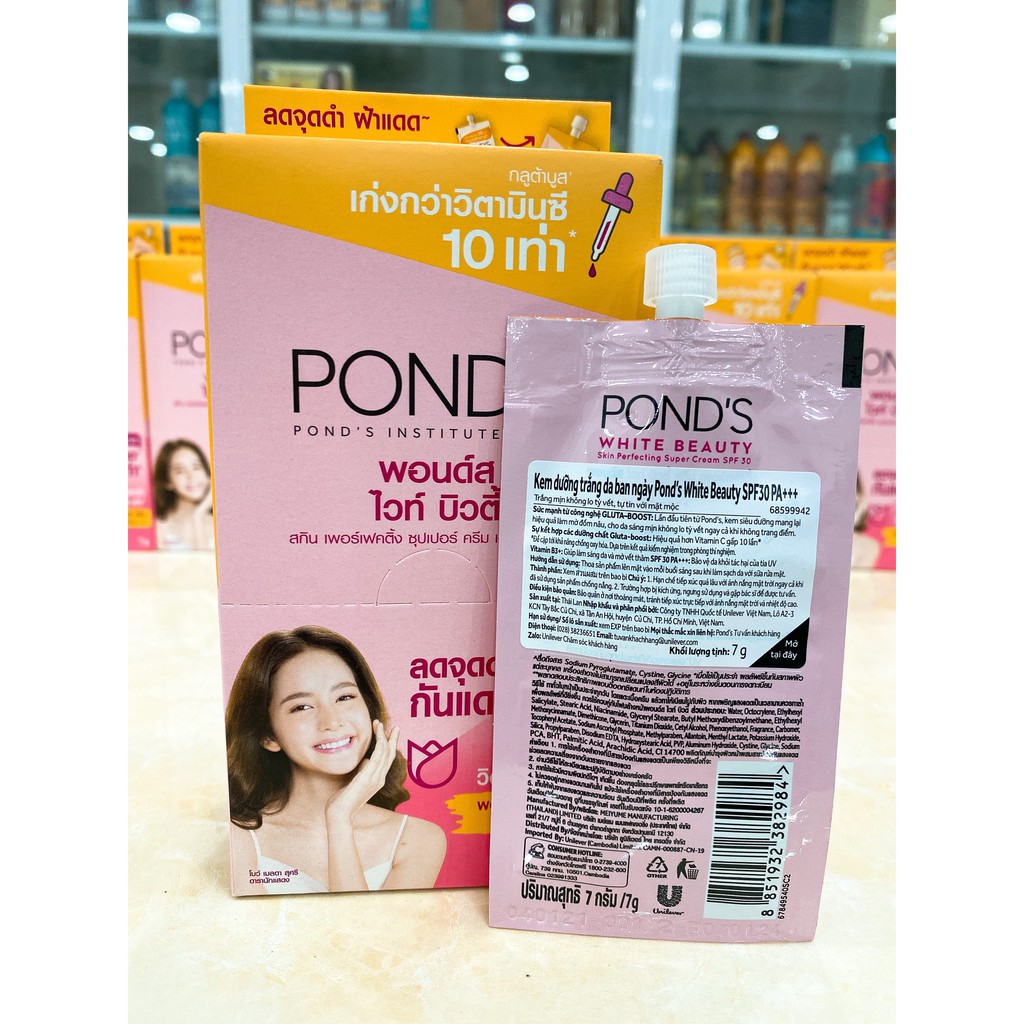 (HỘP 6 GÓI) KEM DƯỠNG DA POND 'S THÁI LAN SPF30 PA+++ NHẬP KHẨU CHÍNH HÃNG