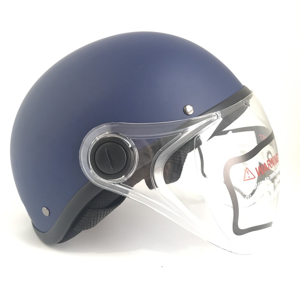 Nón bảo hiểm nửa đầu có kính siêu chất - Amby Helmet - Xanh than nhám