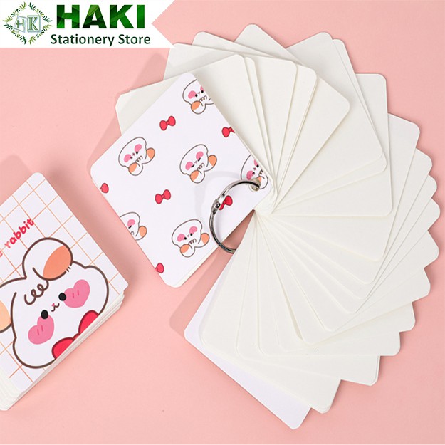 Flashcard tiếng anh 80 trang HAKI, thẻ flashcard hình thú 7cm cho bé FC02