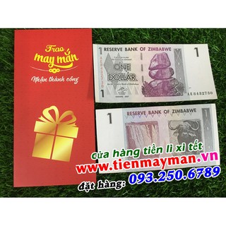 Tiền hình con trâu Zimbabwe mệnh giá 5 Dobra lì xì Tân Sửu