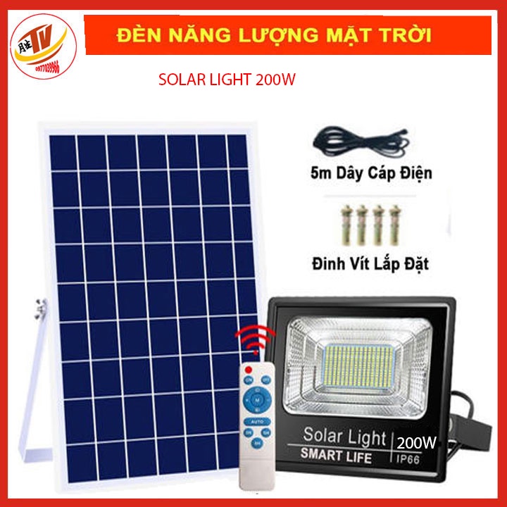 đèn năng lượng mặt trời 200w ip67 đèn năng lượng mặt trời solar light 200w bảo hành 2 năm tuổi thọ lên đến 10 năm