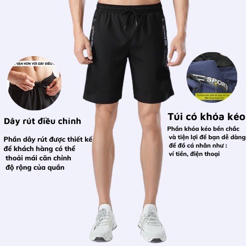 Quần Short Dù Gió Nam Bonado Vải Mềm, Siêu Nhẹ, Dáng Thể Thao QS098