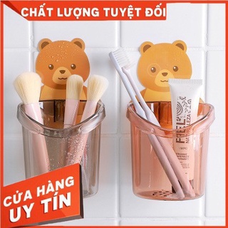 Cốc gấu đựng bàn chải kem đánh răng Cốc gấu dán tường siêu dính