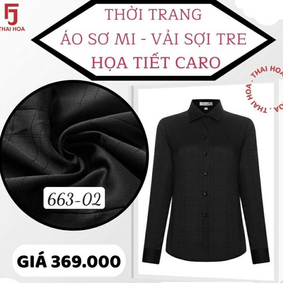 Áo sơ mi Thái Hòa cao cấp vải gỗ sồi chống nhăn tốt 663