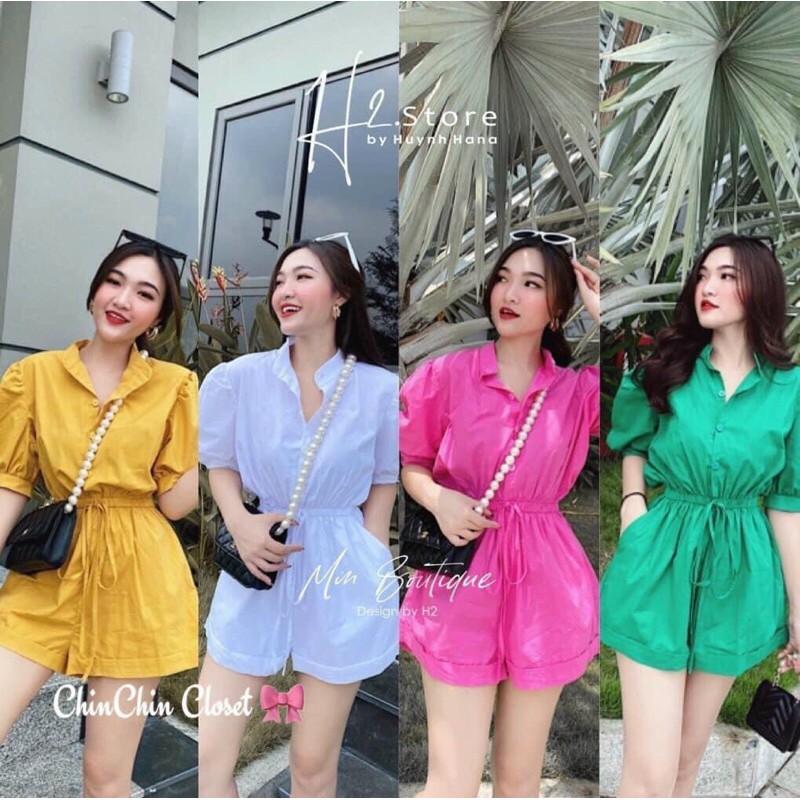 Jumpsuit 🔥[SALE SỐC - FREE SHIP ] 🔥đồ bay ngắn cài nút chất đũi nhẹ mát,bo chun co giãn🔥 ,diện đi biển đi chơi chuẩn đét