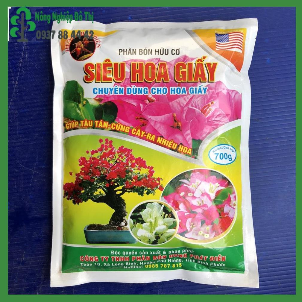Phân bón hữu cơ Siêu hoa giấy kích ra hoa, giữu hoa lâu tàn gói 700g