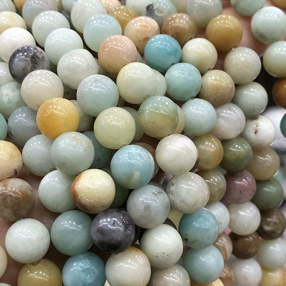 Chuỗi hạt đá tròn tự nhiên nhiều màu 1 dây 4/ 6/ 8/ 10/ 12mm dùng làm trang sức độc đáo