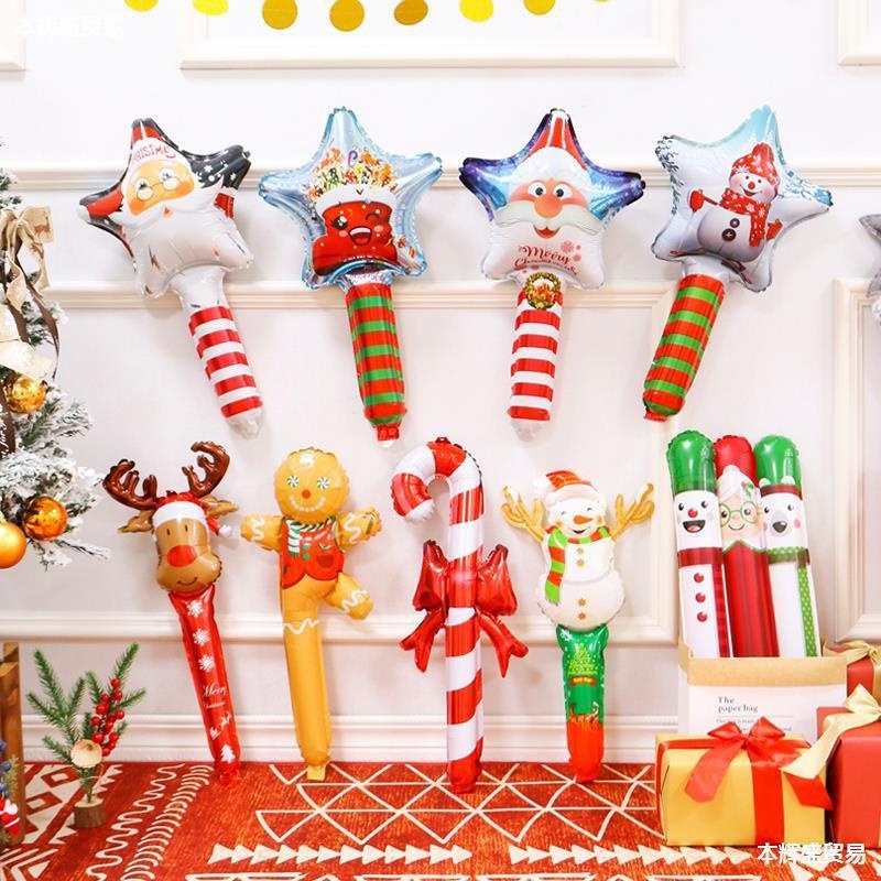 Bong Bóng Bơm Hơi 24inch Hình Kẹo / Bánh Gừng / Người Tuần Lộc / Bánh Mì Trang Trí Giáng Sinh