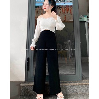 ☀️ set quần suông + áo bẹt vai đắp chéo