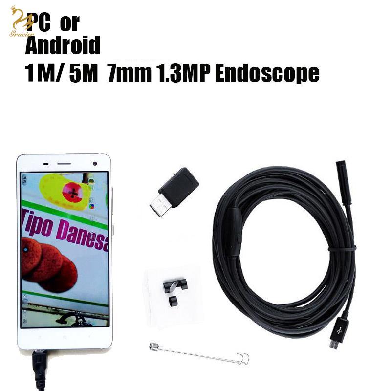 Dây Camera Nội Soi 5M Android/ Pc 1.3Mp Dạng Ống Kính Soi Micro Usb