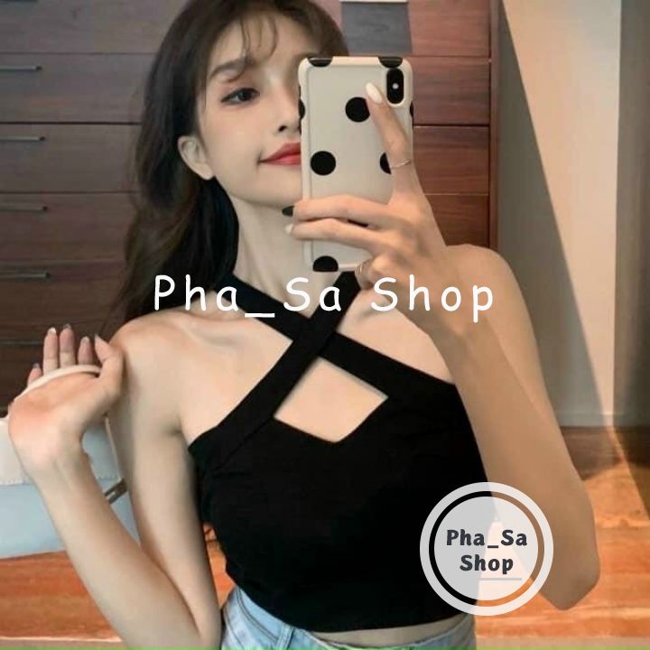Áo Dây Bảng Chéo Ôm Body Sexy Cho Nữ Hai Màu Đen Trắng Chất Bozzip Co Giãn