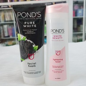 Combo Sữa Rửa Mặt PONDS Trắng Da Tinh Khiết và nước hoa hồng PONS (SRM 100g-NHH 150 ml )