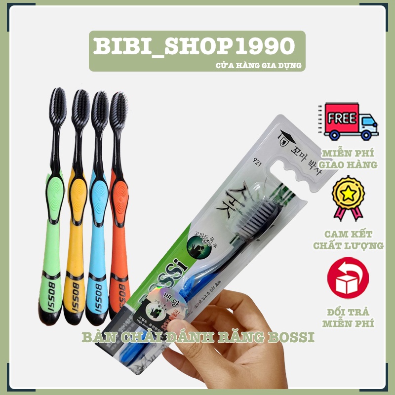 Bàn chải than tre bossi hàn quốc bảo vệ răng miệng cho cả gia đình - Bàn chải đánh răng tiện lợi (BCB03)