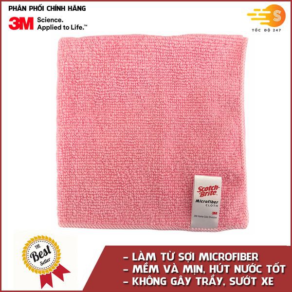 Khăn lau ô tô chuyên dụng chống trầy xước Microfiber 3M 30x30cm