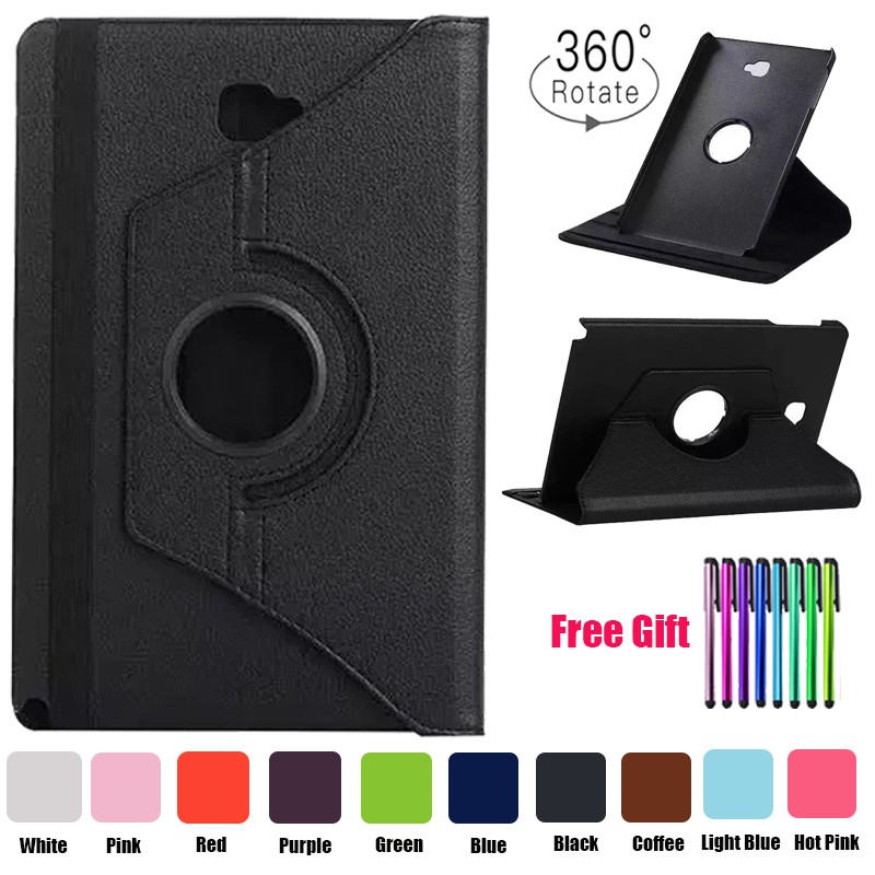 Bao da máy tính bảng nắp lật có giá đỡ xoay 360 độ dành cho Samsung Galaxy Tab A 10.1 T580 T585 T587 có bút cảm ứng