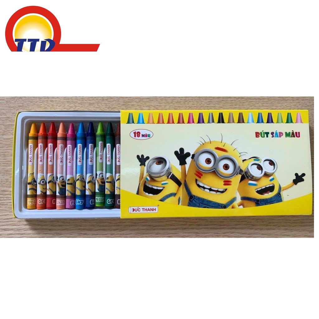 Bút Sáp Màu Đức Thanh - Hình Minion Tinh nghịch - 18 màu - 1 hộp