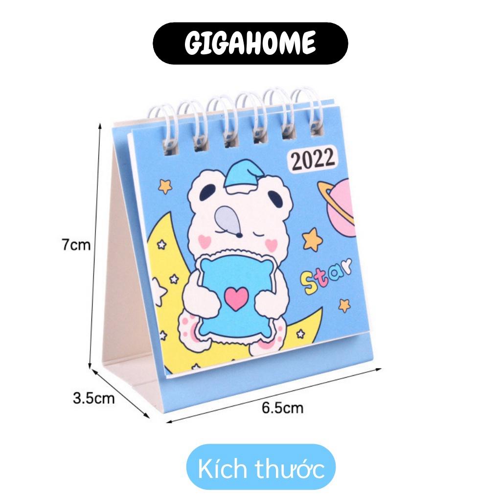 Lịch Để Bàn GIGAHOME Lịch Mini Để Bàn Trang Trí Siêu Dễ Thương Năm 2022, Nhỏ Gọn 10505