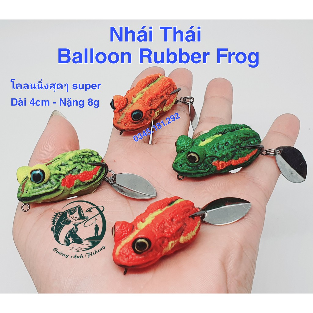 Nhái Hơi Thái Lan Balloon Rubber Frog Mắt 3D Siêu Đẹp Chuyên Lure Lóc Siêu Nhậy