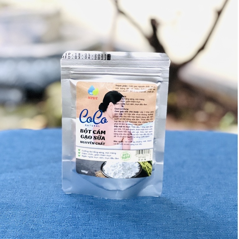 Bột cám gạo sữa hữu cơ CoCo nguyên chất làm đẹp dưỡng da bột cám gạo sữa non rửa mặt tẩy da chết cho da