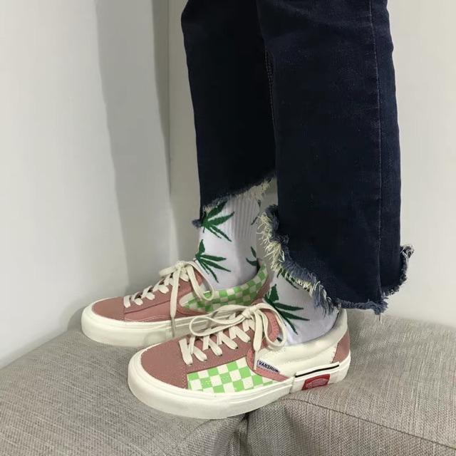 [Order 20 NGÀY] Giày sneakers vải phối caro buộc dây nữ | BigBuy360 - bigbuy360.vn