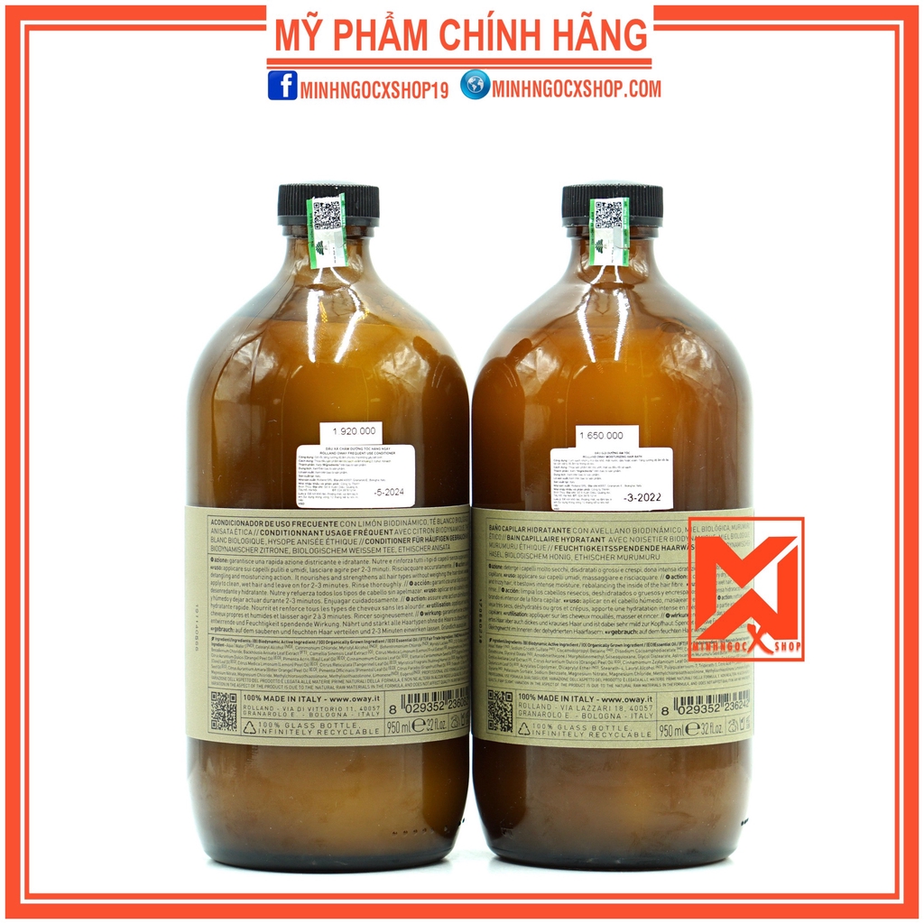 Dầu gội dưỡng ẩm và dầu xả hàng ngày OWAY 950ml chính hãng