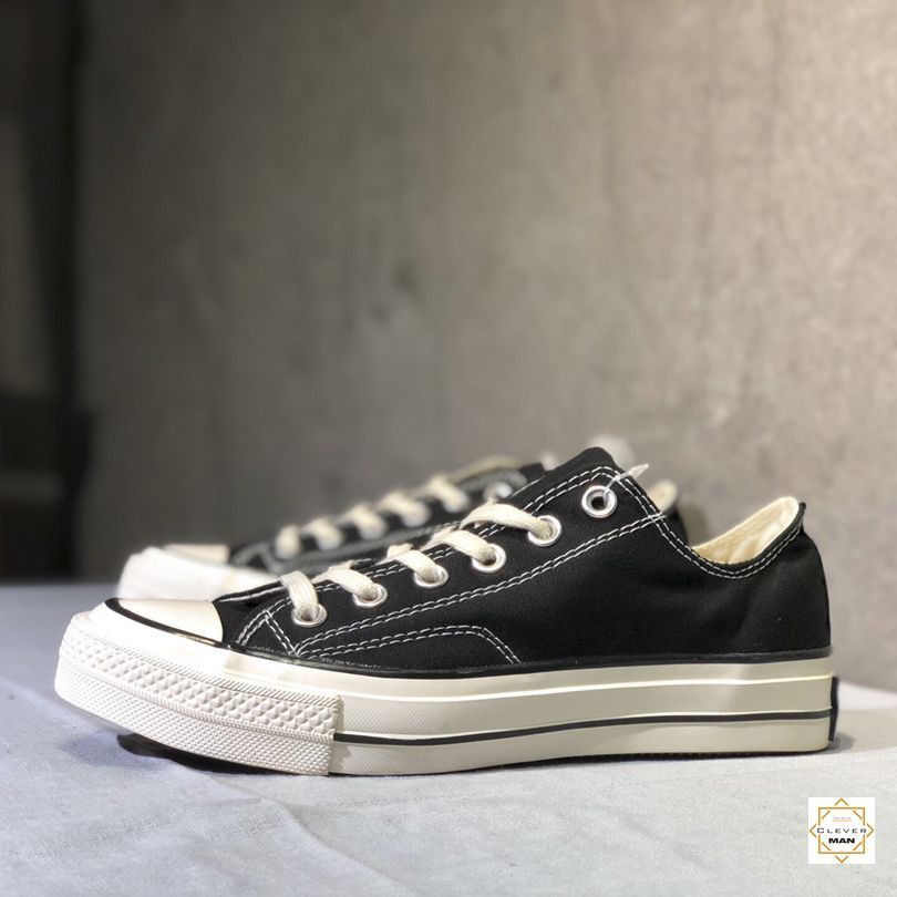 (FULLBOX) Giày thể thao CV Chuck Taylor All-Star 1970s low Classic Thấp cổ màu đen đế trắng