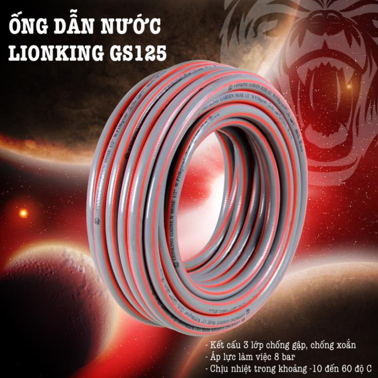Ống dẫn nước LIONKING phi 18 - 20 - 25. Kết cấu 3 lớp, chống gập, chống xoắn. Chịu áp lên tới 10 Bar