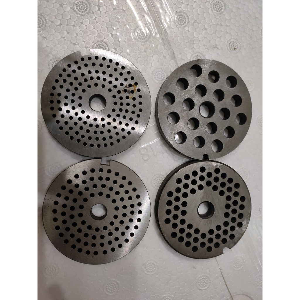 Mặt sàng máy xay thịt, phụ kiện mặt bích làm đùn cám chim Máy 12 lỗ 2ly - sàng làm cám chim chào mào,chòe,k