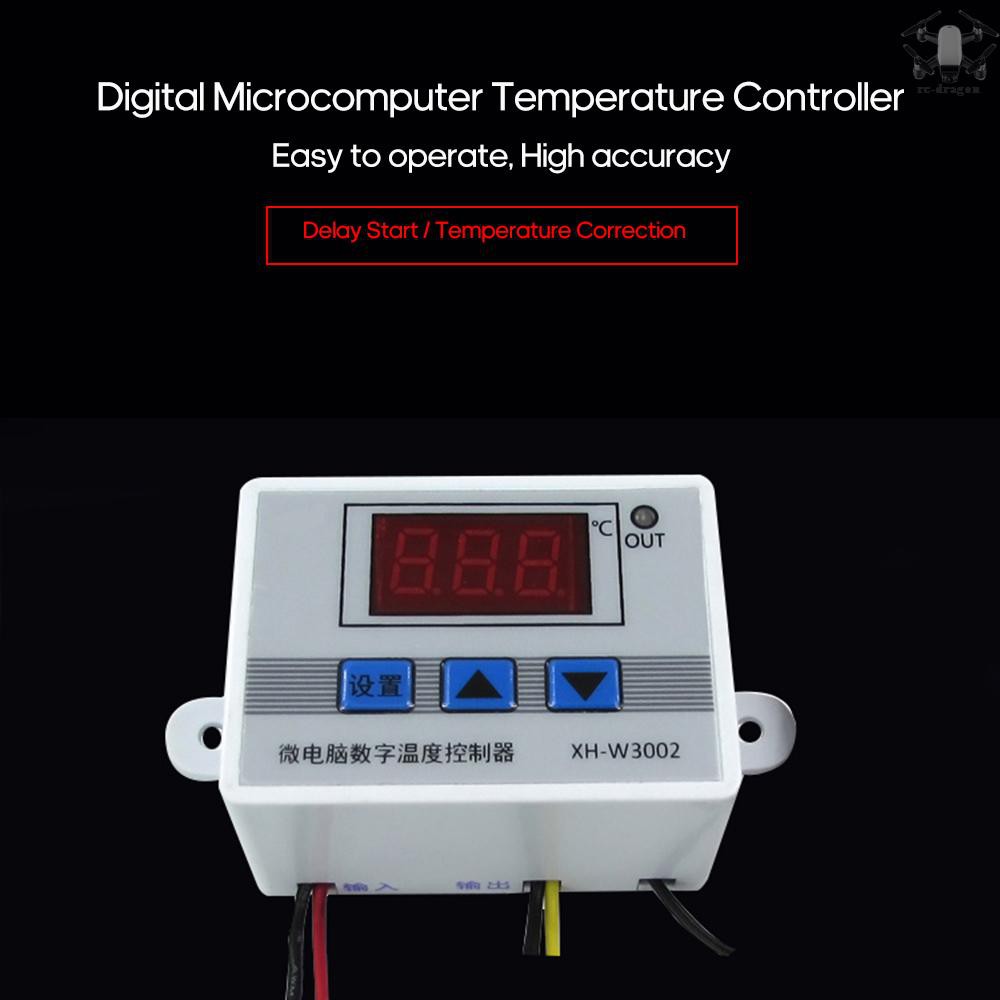 drag-XH-W3002 Intelligent Led Digital Microcomputer Temperature Controller Mini Thermostat Switch with Water-resistant Sensor Probe