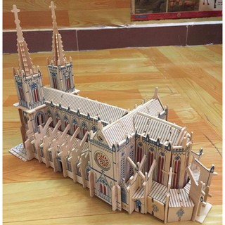 Đồ chơi lắp ráp gỗ 3D Mô hình Nhà Thờ Đức Bà