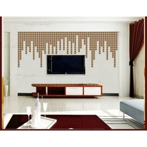 Bộ 100 miếng dán tường tráng gương dán trang trí tường phòng khách 3D