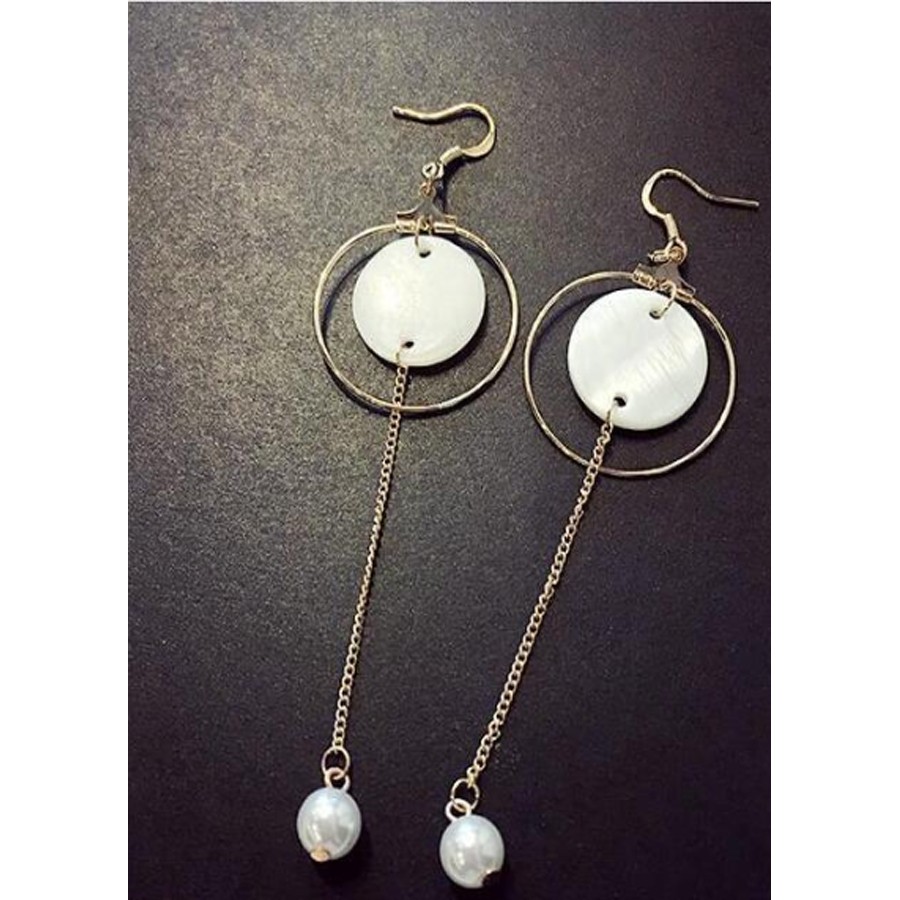 Bông tai hình tròn dáng dài trẻ trung BT105