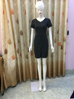 Đầm kẻ chéo thời trang V18 cao cấp