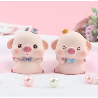 Đôi heo hồng trang trí bánh