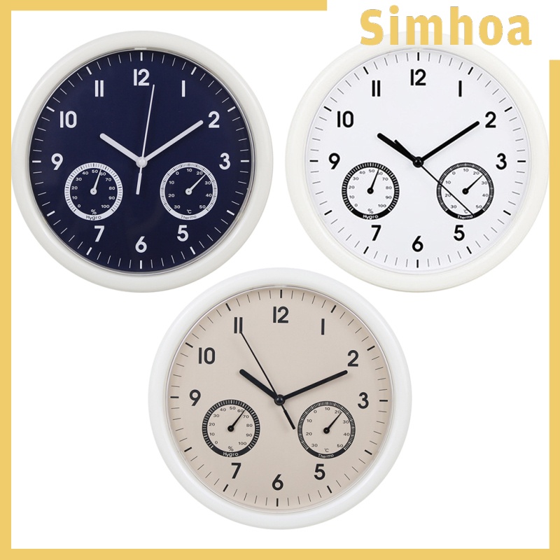 [SIMHOA]Wall Clock Temperature and Humidity Display for Kitchen Bedroom Decor