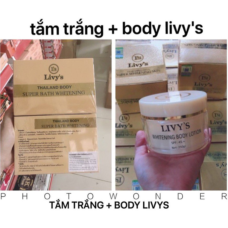 (chính hãng)Combo kem body livy's + tắm trắng livy's vàng | BigBuy360 - bigbuy360.vn