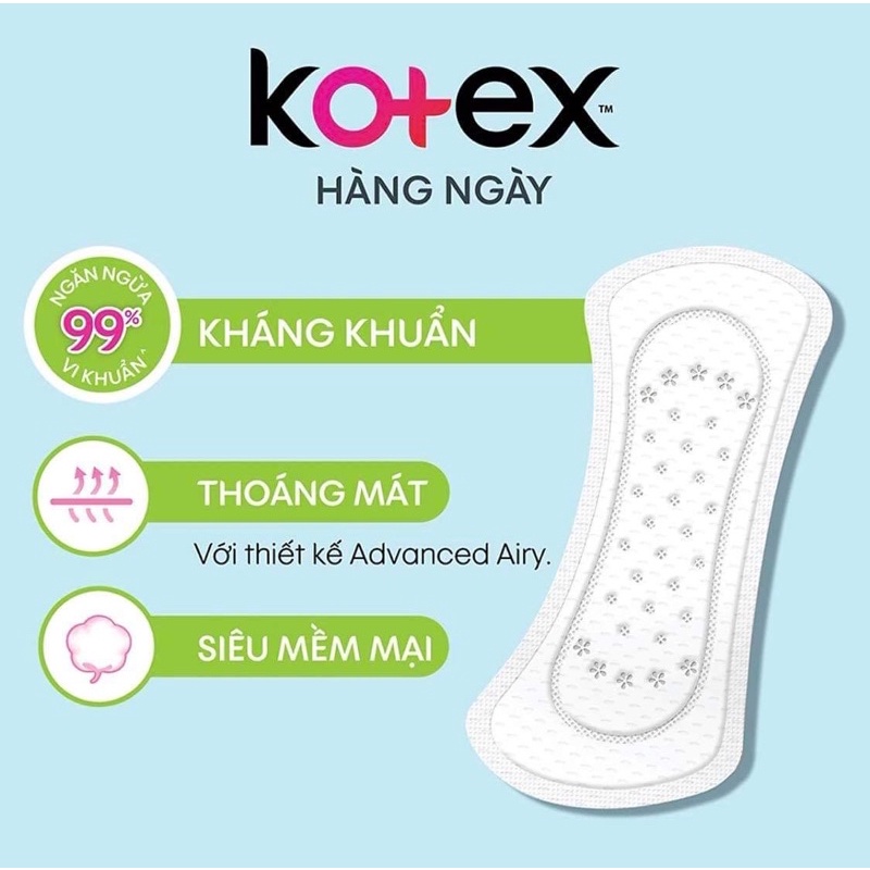 Băng vệ sinh Kotex hàng ngày kháng khuẩn 20 miếng/ gói