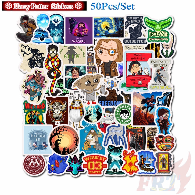 ❉ Harry Potter Giấy và decal dán tường - Series 02 ❉ 50Pcs/Set Q Hogwarts School Mixed Doodle Stickers