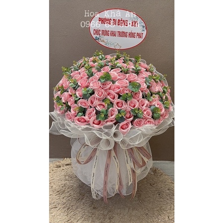 Bó hoa sinh nhật, khai trương siêu to, siêu lá cực xịn. Bó 100bông 4 lớp cao cấp