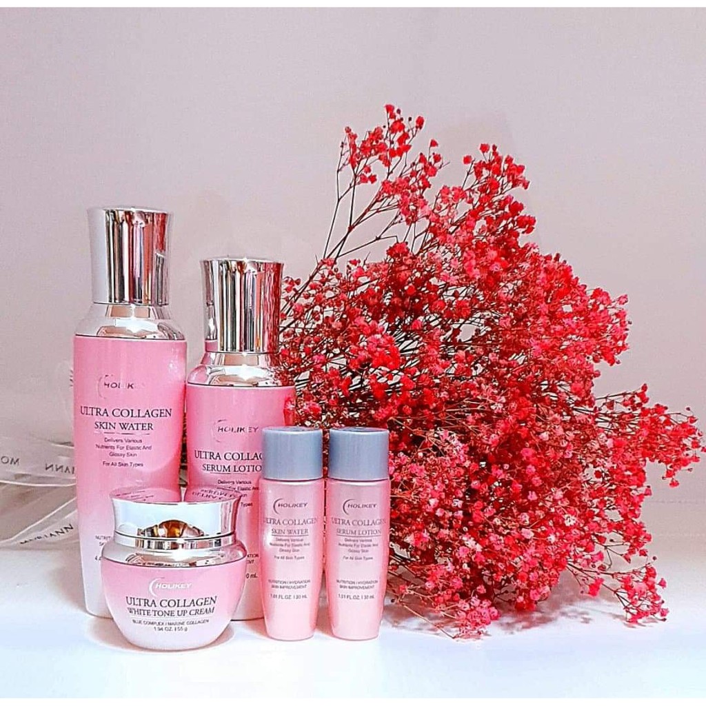 Bộ chăm sóc da chuyên sâu hỗ trợ nám tàn nhang - HOLIKEY Ultra Collagen Skin Care Set - Mỹ phẩm chính hãng hàn quốc