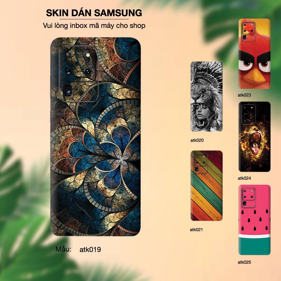 Skin dán điện thoại Samsung in hình thiết kế 04 (inbox mã máy cho Shop)