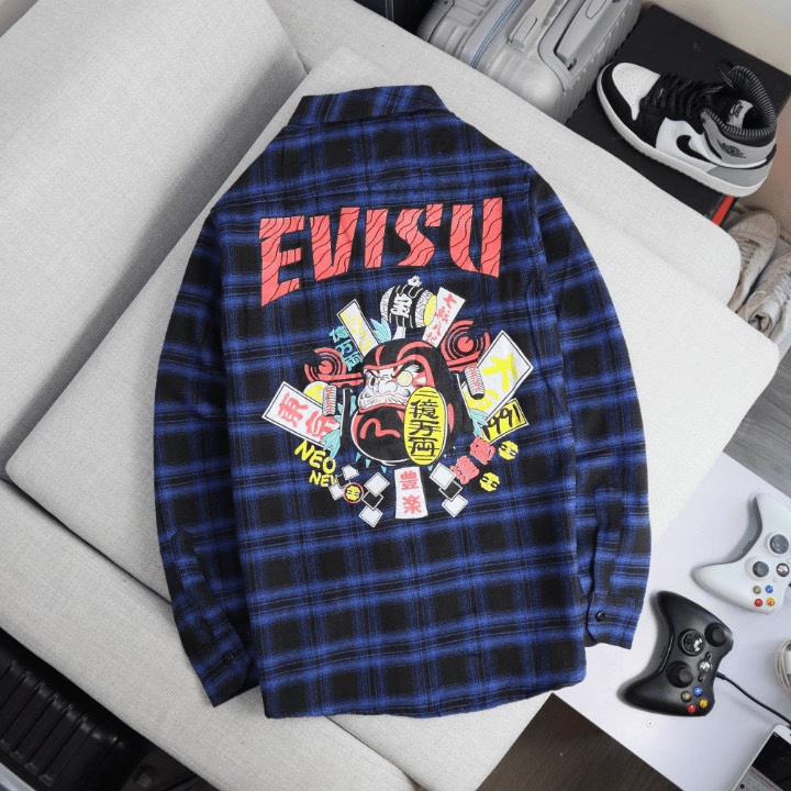 (Free Ship) Áo Sơ Mi Caro Nam Họa Tiết UV Ông Địa Tia Chớp Phong Cách Năng Động THời Trang Hot Trend Valentina Shop