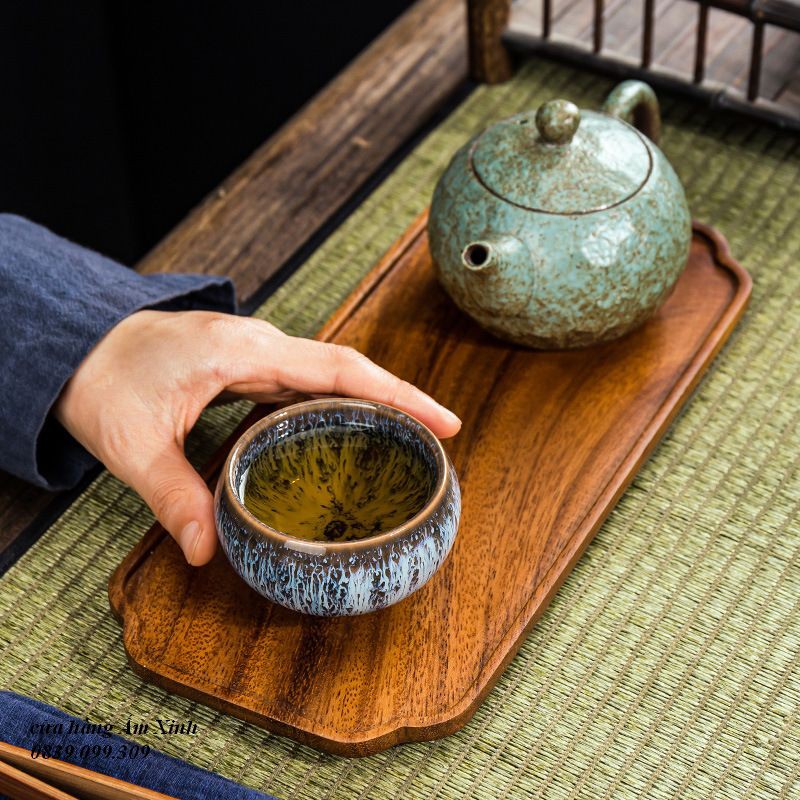 Chén thưởng trà men Thiên Mục dáng bầu 85ml