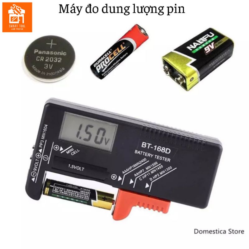 Máy đo dung lượng pin 1.5v - 9v, đo pin AA, AAA, pin cúc, pin 18650