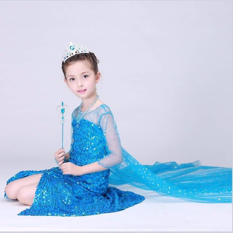 Băng và tuyết, váy công chúa, trẻ em, váy Eisha, váy công chúa nữ hoàng Aisha, trang phục của phụ nữ,