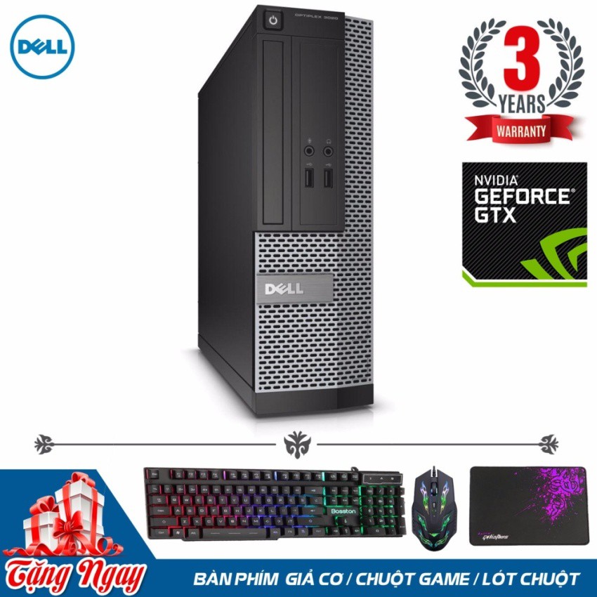 Máy tính chơi Game Dell Optiplex 3020 SFF (Core i5 4570, Ram 16GB, SSD 480GB, VGA GTX 1050ti 4GB) + Quà Tặng