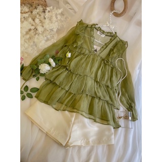 Set áo bèo tầng + quần short